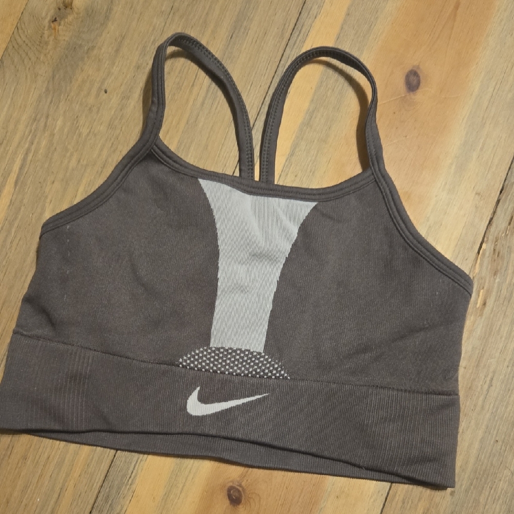 Nike Kids Charcoal and Light Gray Sports Bra